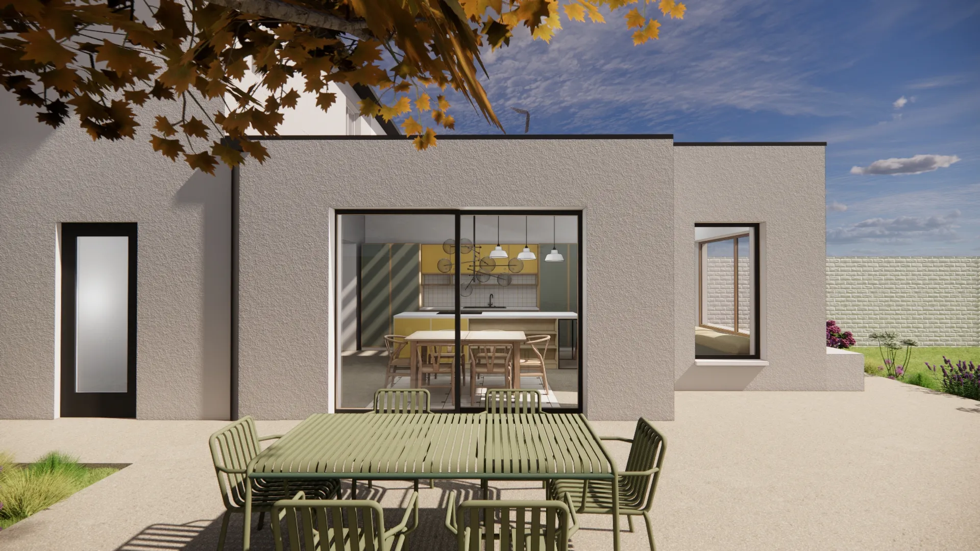 1920 deco house, outside view of the new extension
