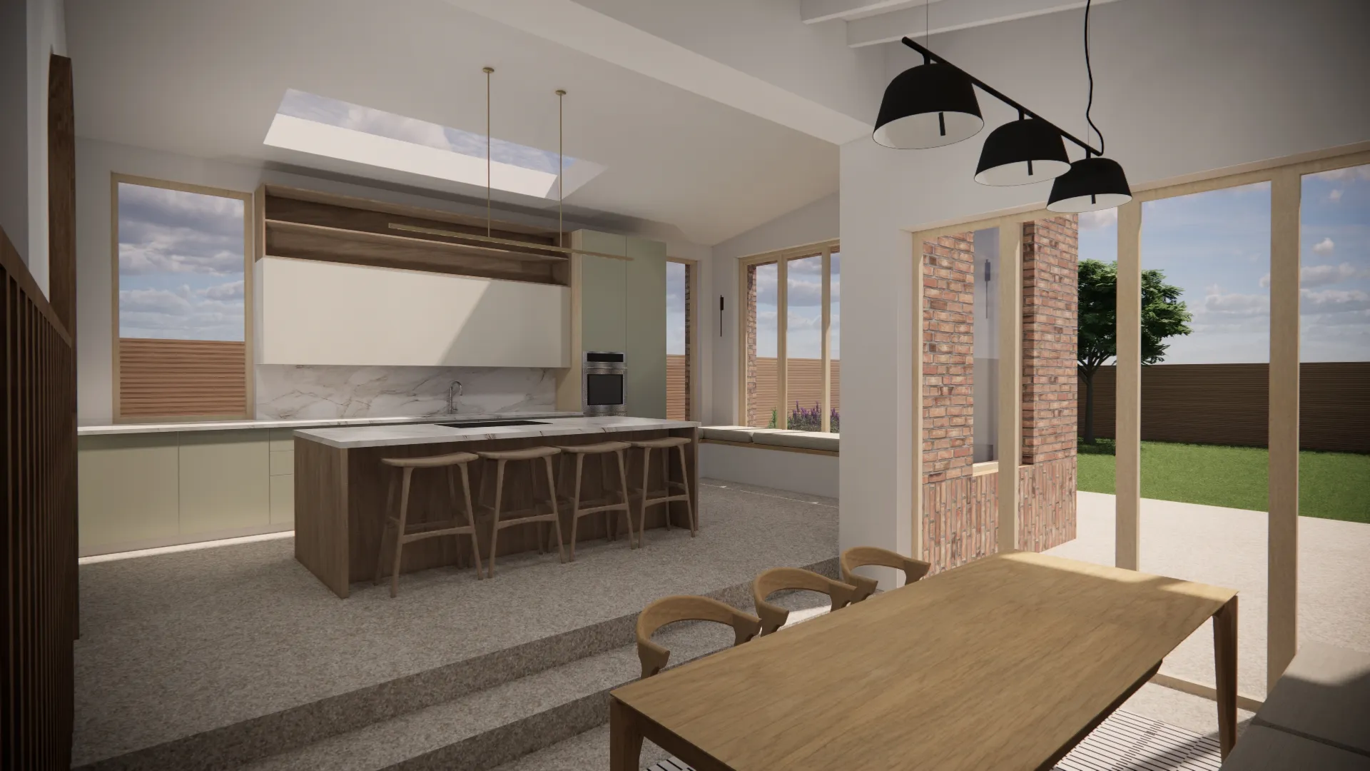 Sunken dining room
