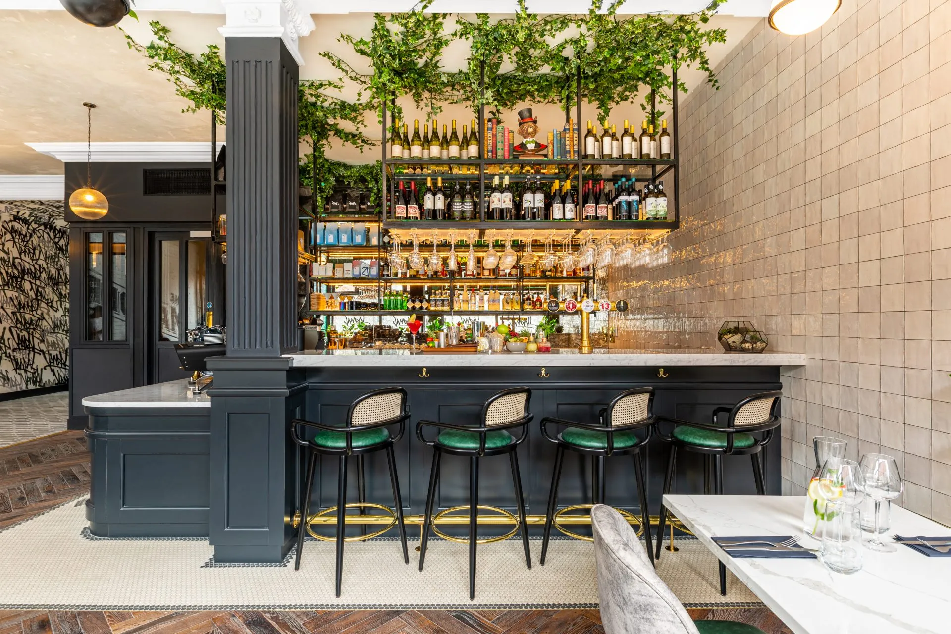Café with seating area